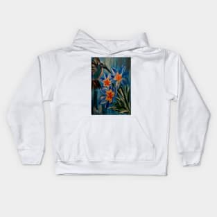 hummingbirds feeding on some nectar Kids Hoodie